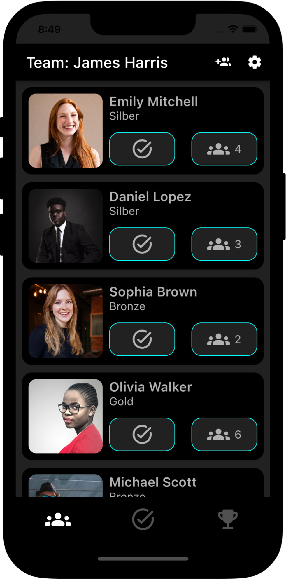 Team-Management-App Team Page